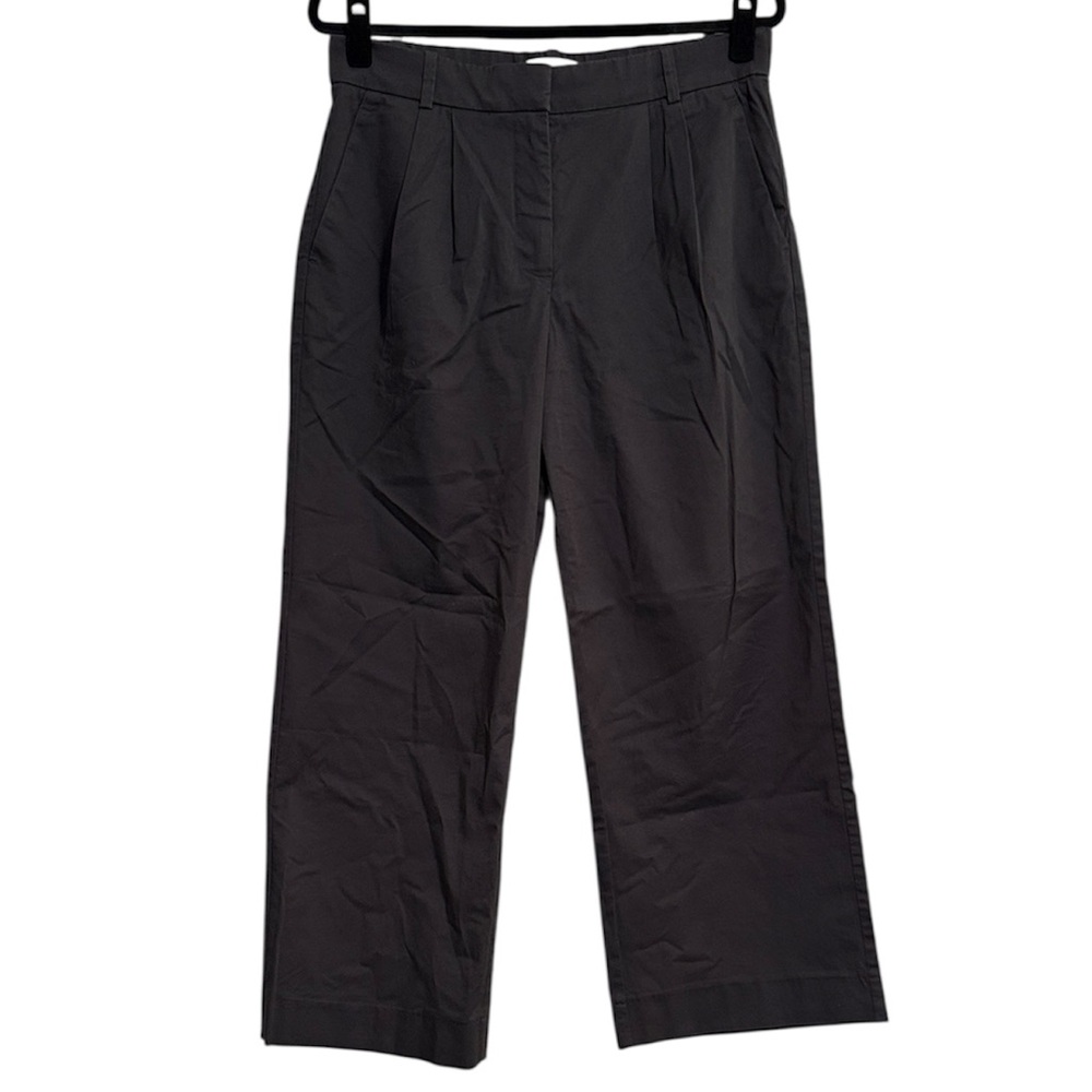 Abercrombie and Fitch Dark Grey Wide Leg Trousers (Short Length)